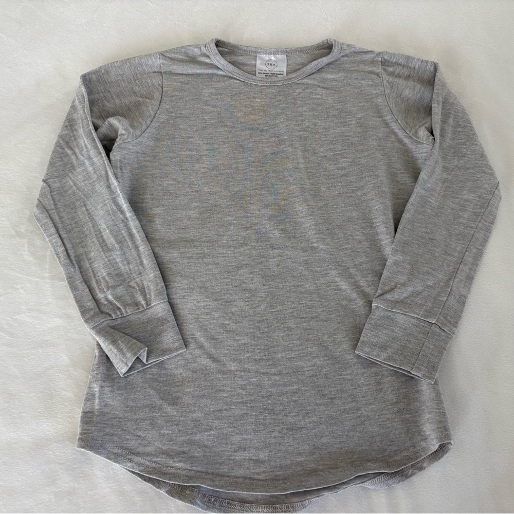 tba Lightweight Gray Melange Long Sleeve Bamboo Shirt